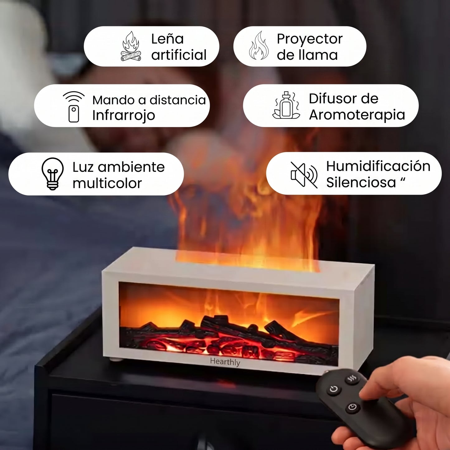Difusor Aromático con Efecto Llama Hearthly™